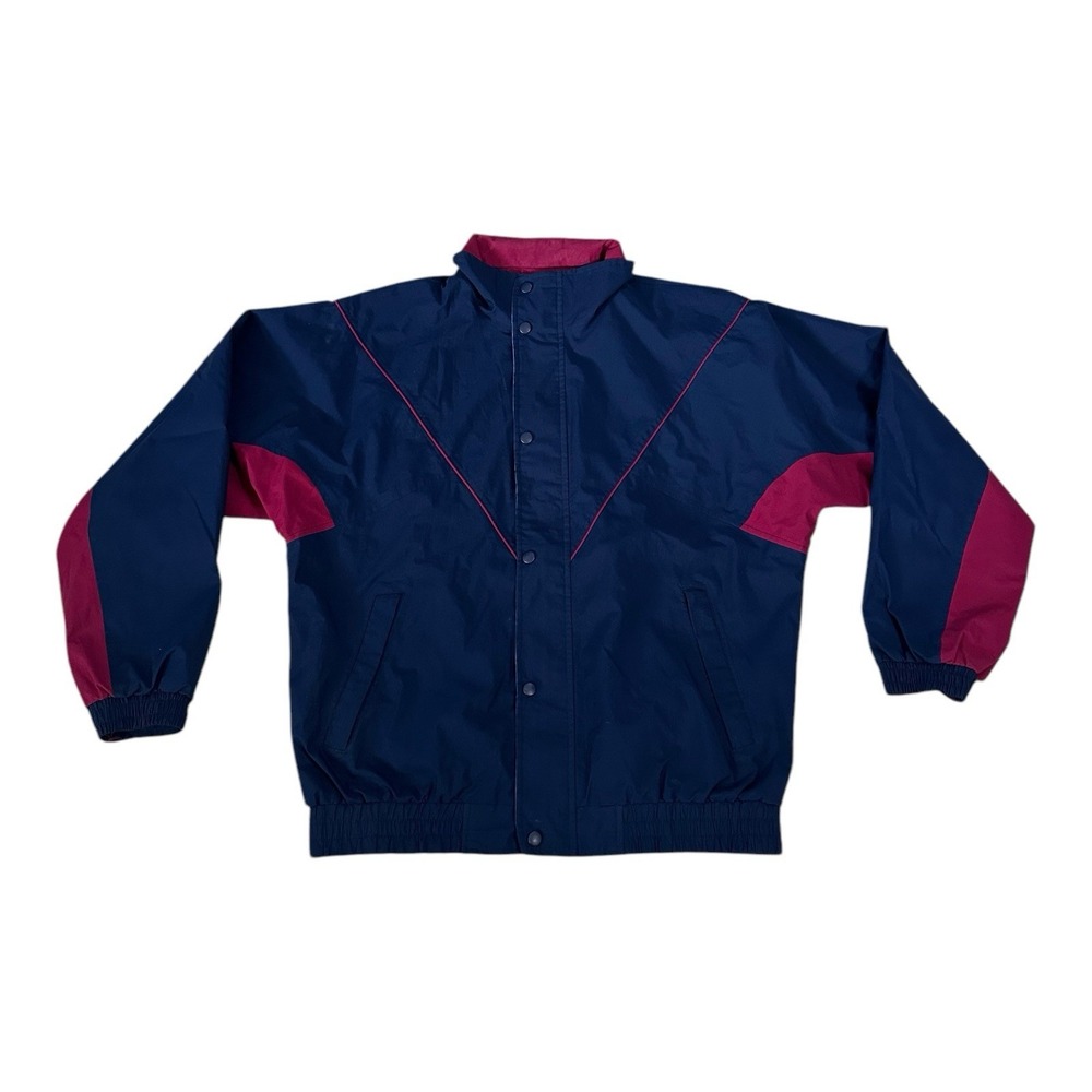 Wilson Track Jacket  Men Size L Gore-Tex Nylon Golf Blue Burgundy Colorblock 90s